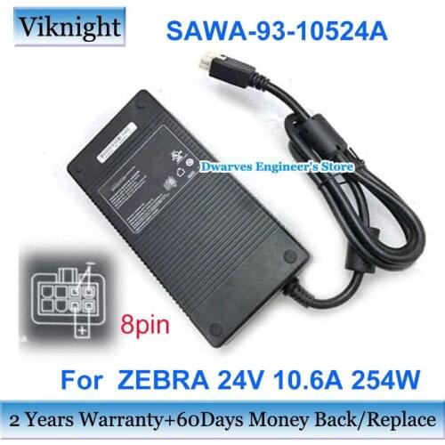Genuine 8pins SAWA-93-10524A Power Adapter 24V 10.6A 254W CAN ICES-3 (B)/ NMB-3(B) For ZEBRA Laptop Charger