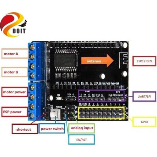 Doit L293d Motor Driven Shield Board Extension Board Development Board For Nodemcu Esp8266 Wifi Diy Rc Toy