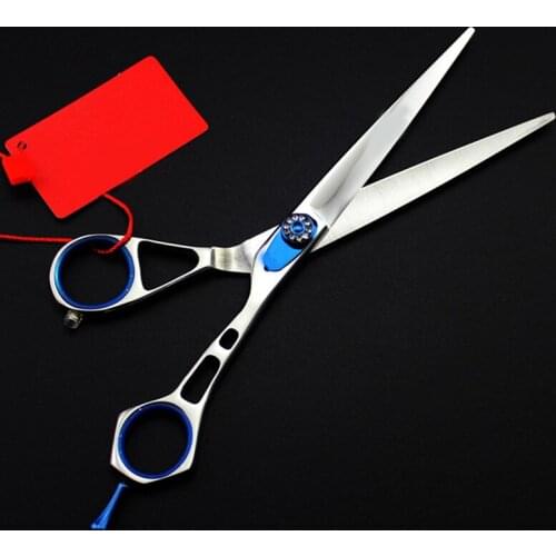 Professional Japan steel 7 '' hollow pet dog grooming hair cutting scissors cut barber haircutting shears Hairdresser scissors