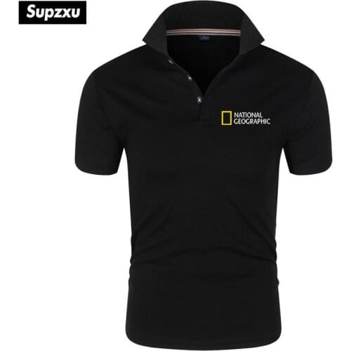National Geographic 100% Cotton Polo Shirts Men & Women Unisex Shirt Plus Size Short Sleeve Man Polos Mens Brands Casual