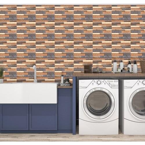 Wallpaper HD Self Adhesive 3D Wall Paper Film Brick Peel and Stick Faux Textured Stone Look Wall Tiles Contact for Barber Mural