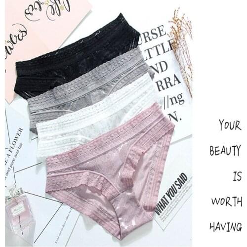 RUIN JS01 4pcs/lot Womens sexy lace panties crotch of cotton breifs girls underwear womens panties intimates briefs
