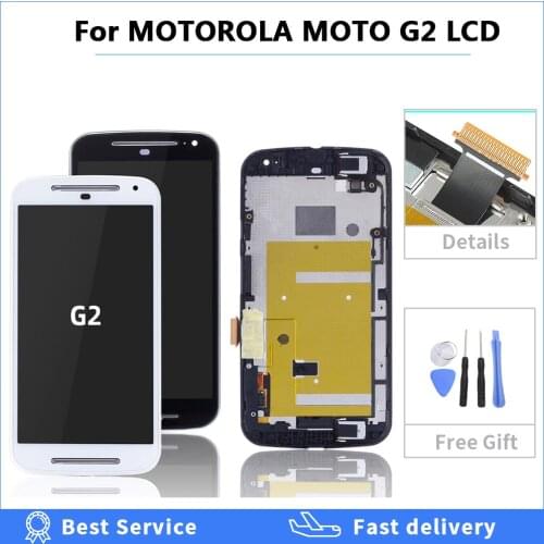 Lcd For Motorola MOTO G2 LCD XT1063 XT1064 XT1068 XT1069 Display Touch Screen Digitizer With Frame Assembly For Moto G2 Display