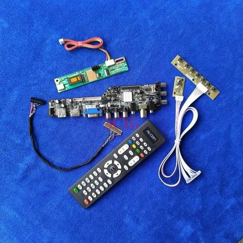 30-Pin LVDS 1280*800 USB VGA HDMI-compatible Digital DVB KIT Controller Board 1-CCFL For CLAA154WB03/CLAA154WB04/CLAA154WB05/08A