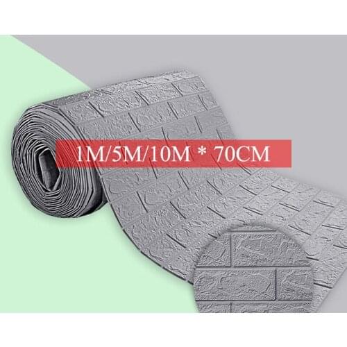 1/5/10M 3D Brick Wall Stickers DIY Decor Self-Adhesive Waterproof Wall Covering Wallpaper For Living Room Background TV Backdrop