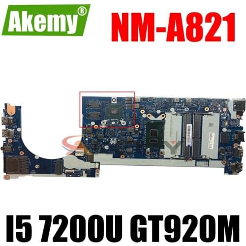 Akemy CE470 NM-A821 For Lenovo Thinkpad E470 E470C Notebook Motherboard 01EN254 01EN252 CPU I5 7200U GT920M 2G 100% Test Work