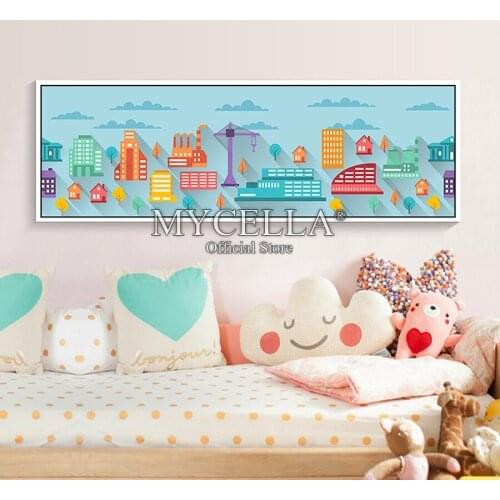 Diamond Embroidery Cartoon city Full Round 5D DIY Diamond Painting Cross Stitch Kits Diamond Mosaic Home Decor Needlework Crafts