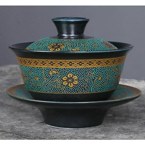 Celadon Tea Tureen 125ml Kung Fu Tea Set,hinese Kung Fu Flower Gaiwan Puer Kettle,Teapot Lovers Must Have Tea Accessories