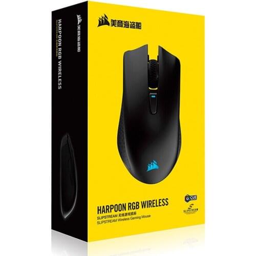 CORSAIR HARPOON RGB WIRELESS, Wireless Rechargeable Gaming Mouse with SLIPSTREAM Technology, Black, Backlit RGB LED, 10000 DPI