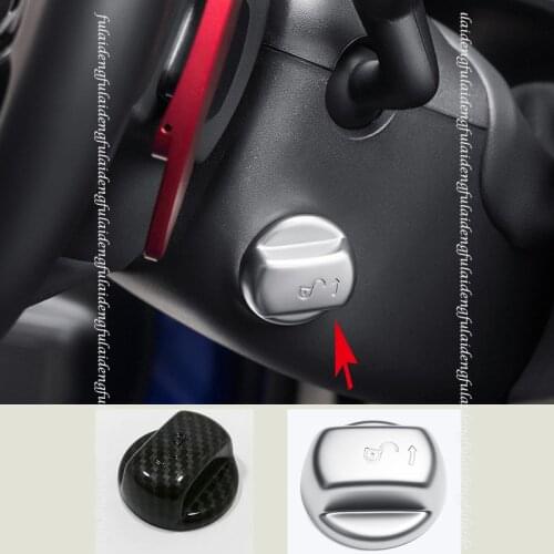 For Jaguar F-PACE 2016-2020 ABS Carbon fiber Car Steering Wheel Height Adjustment Knob Trim Cover Car Accessories