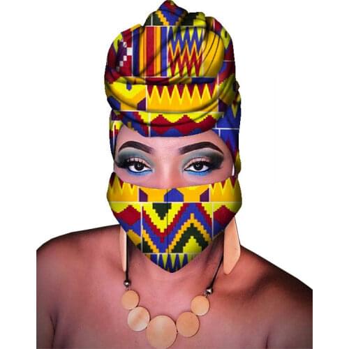 Bintarealwax Ankara Print Head Scarf for Women Tailor Made African Classic Hair Bonnet Ankara Print Bandanna Head Wrap WYB413
