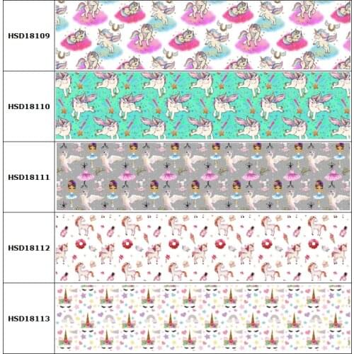 HSDCraft 25mm 38mm 75 mm Hot Unicorn Dancer Horse for Girl Ribbon Party Decoration 10 Yard DIY Bow Bag Material Handmade,C18109