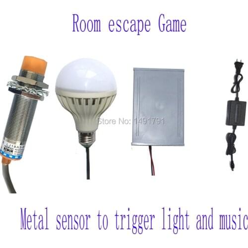 Takagism game prop, reallife room escape props LED Bulb threatening background sound effect bulb for create horrible atmosphere