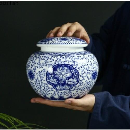 Ceramic Sealed Storage Tin Tea Cans Kitchen Storage Container Large-capacity Candy Small Object Storage Box Home Decoration Gift