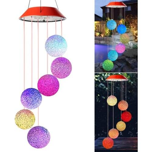 Hot Solar Wind Chime Light Outdoor LED Color Change Spiral Pendant Lantern Garden Fairy Night Light Home Decoration Dropshipping
