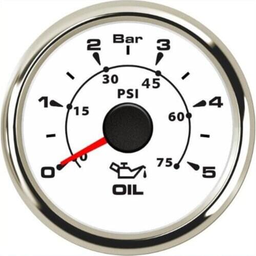 Pack of 1 New Arrival Oil Pressure Gauges 52mm 0-5Bar Auto Oil Pressure Meters 0-75Psi Black Pressure Gauges 8 Kinds Backlight