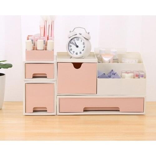 Multifunction PP Cosmetic Storage Box Nail Polish Lipstick Storage Box Makeup Organizer Cosmetic Jewelry Case Drawer Desktop Box
