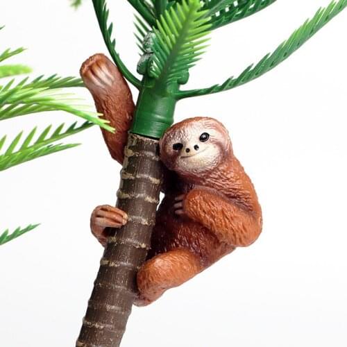 Simulation Sloth Animal Figure Collectible Toys Wild Animal Cognition Action Figures Kids Plastic Cement Toys