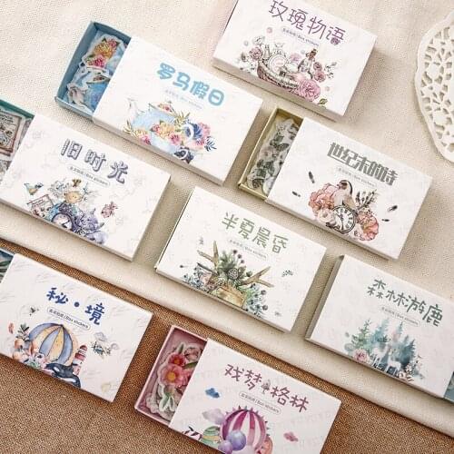 40pcs/1pack Retro Time Series Diary Planner Decorative Mobile Stickers Scrapbooking Craft Stationery Stickers