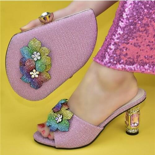 New Arrival Nigerian Shoes and Matching Bags Sales In Women Matching Shoes and Bag Set for Party Wedding Shoes for Women Bride
