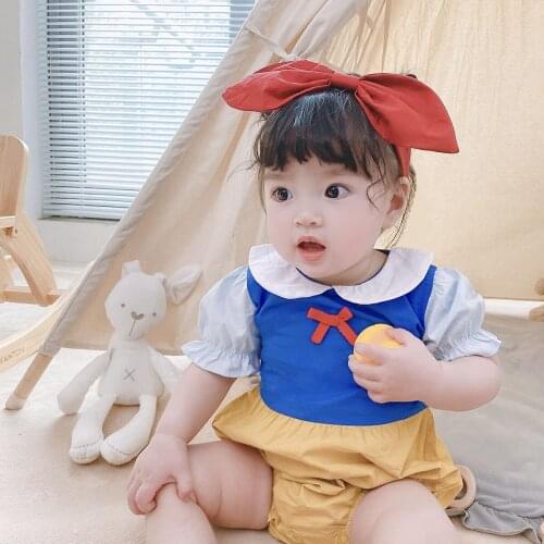 Newborn Baby Girls Clothes Costume Baby Romper Princess For Girls Infant Jumpsuit Summer Toddler Romper With Headband Sunsuit