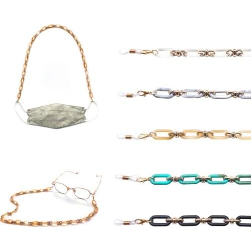 New Fashion Trend Acrylic Sunglasses Chain Mask Lanyard Women Anti Slip Reading Eyewears Clip Mask Holder Neck Chains Holder Hot