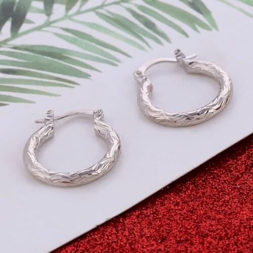 Wholesale Round Style Silver Plated Earrings For Women Stud Earring Fashion Jewelry