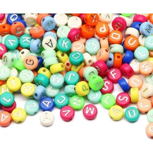 Colorful Mix 4x7mm Round Acrylic Letter Beads 100-500pcs Spacer Beads For DIY Jewelry Making Necklace Bracelet Accessories