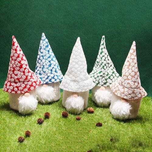 Christmas Decoration Faceless Doll Cute Adorable Non Woven Fabric Santa Figurines Storage Pouch Christmas Ornaments