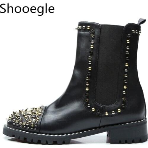 SHOOEGLE Men's Motorcycle Boots