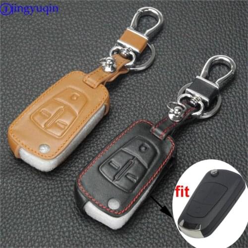 3 Button Flip Folding Remote Key Case Fob 100% Leather Cover For Opel Zafira / For Vauxhall Opel Astra Vectra Corsa Signum Case