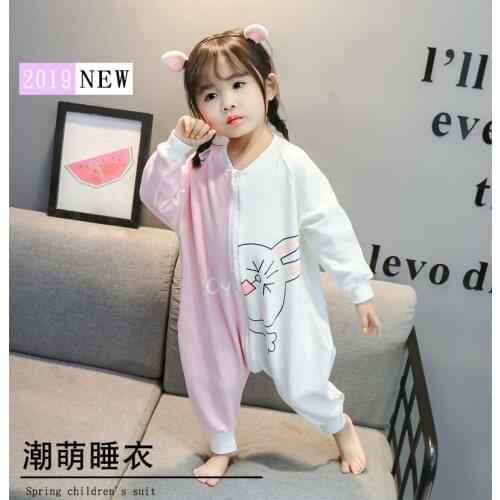 Spring Sleepwear Summer Sleeping Bag Cartoon Cute Bunny Baby Boys Clothes For Girls Zippered Pajamas Kids Clothing Bodysuits