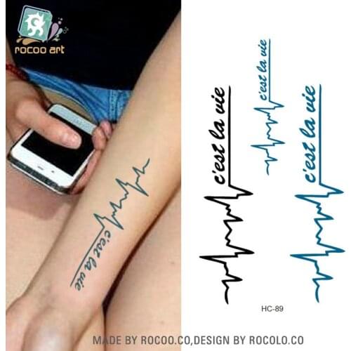 Waterproof Temporary Tattoo Sticker of body letters wave tatoo small size tatto stickers flash tatoo fake tattoos for girl women