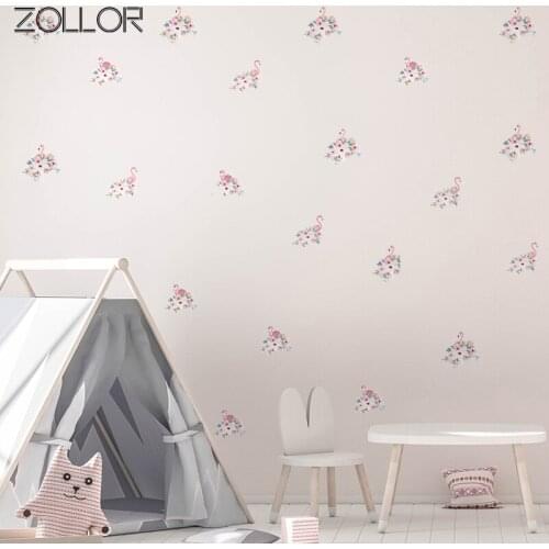 Zollor 24pcs/set Flame Flowers Home Wall Sticker Home Children Room Nursery Dorm Decals Removable TV Sofa Background Decoration