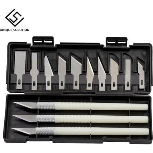 13pcs Tool Sculpture Engrave Carve Knife Blades Metal Blade Wood Carving Knife Blade Replacement Surgical Scalpel Craft Hobby