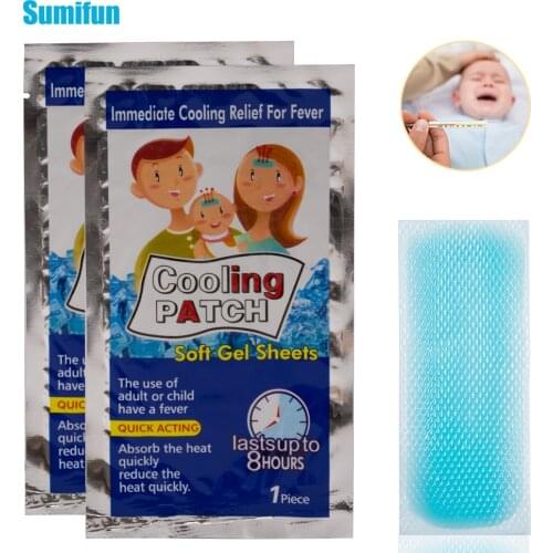 13Pcs Ice Gel Cooling Patches Migraine Headache Pads Safely Lower Temperature Ice Polymer Hydrogel Fever Down Medical Plaster