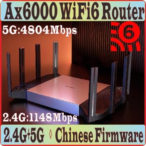 2.5G SFP+ Optical Ports WiFi6 Wireless Mesh Router Wi-Fi 6 AX6000 802.11AX, 2.4GHz 1148M + 5GHz 4804M, 8 Antennas, 1000M WAN/LAN