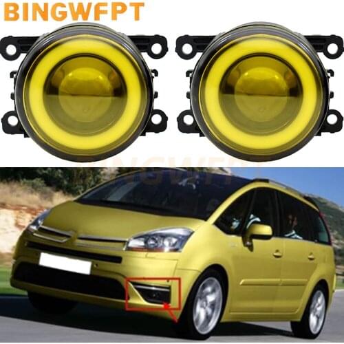 2Pcs For Citroen C4 Picasso C4 Grand Picasso 2006-2017 LED Fog Light Angel Eye Daytime Running Lamp DRL H11 12V