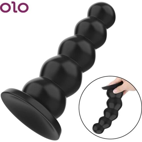 5 Beads Anal PlugsLiquid Silicone Big Dildos Strong Suction Cup Butt Plug Female Male Masturbator Sex Toys for Women Men