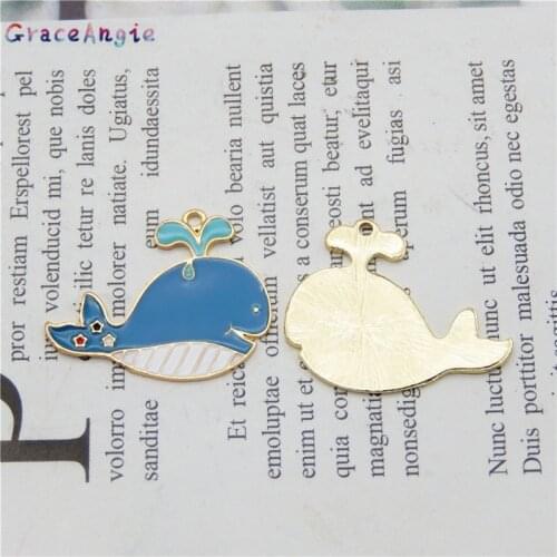 8pcs Cartoon Whales Enamel Animals Charms For Earrings DIY Blue Pendant Cute Jewelry making bulk Handmade Brooches Anklet Crafts