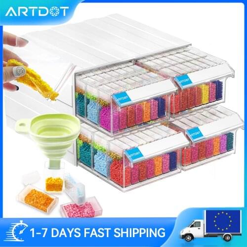 5d Diamond Painting Accessories Detachable Storage Container 1/2/4 Boxes Drawers For Beads Seeds Drills with Individual Bottles