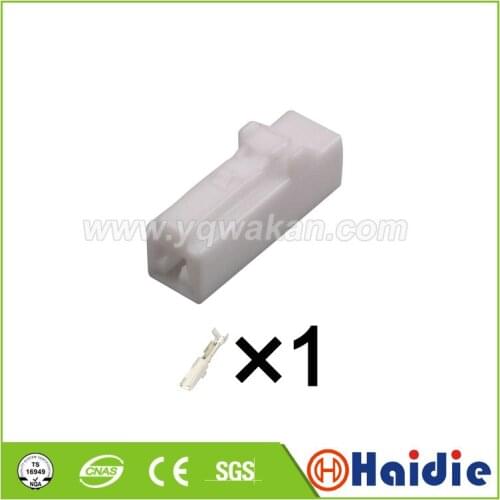 5sets 1pin White auto electric plastic plug wiring harness cable unsealed connector 6520-0565