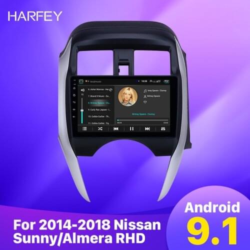 Harfey 9 inch Android 9.1 HD Touchscreen car GPS Radio for 2014 2015-2018 Nissan Sunny/Almera RHD with support Carplay DVR OBD2