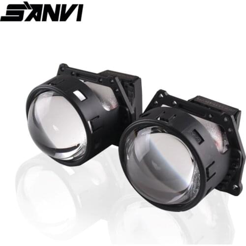 SANVI New CLC 3inch 45W 5500K Auto Bi LED Projector Lens Headlight With Hella 3r Bracket Car LED Headlamp Light Accessory