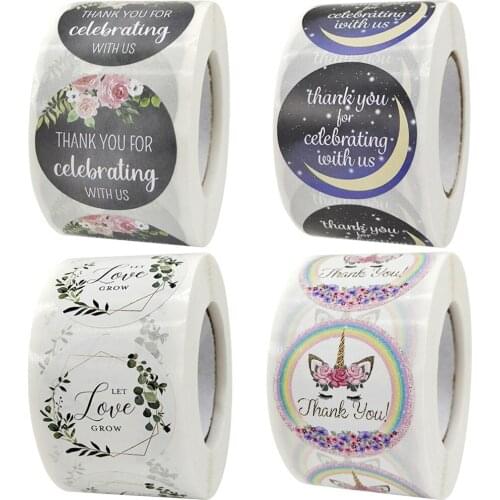 Big Size Thank You for Celebrating with Us Let Love Grow Stickers Rainbow Seals for Gift Wedding Party Birthday Babyshowering