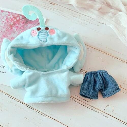 20cm Baby Doll clothes Outfit Plush Dolls Clothes with bag Toy Dolls Accessories for Korea Kpop EXO idol Dolls Toy for girl