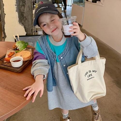 Color blocked split long sweater dress toddler girl dresses kids dresses for girls