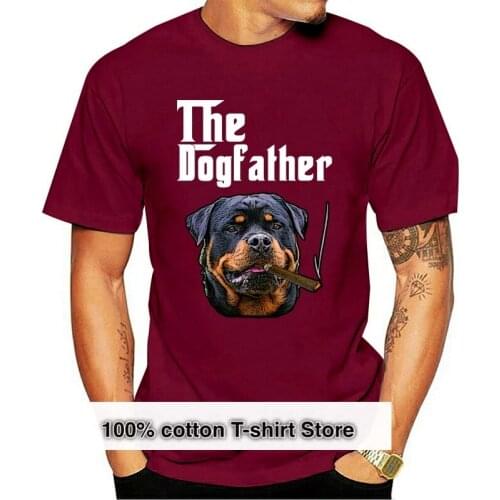 T Shirts Clothing Drop Shipping Crew Neck Short Rottweiler Dogfather New Black Men T Shirt Printing Mens Shirt