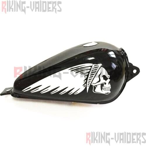 Indian Style Skull Decals Fuel Tank Stickers Saddlebag Sticker For Harley Sportster Dyna Softail Touring Universal