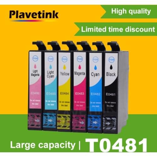 Plavetink T0481-T0486 Compatible Full Ink Cartridges For Epson Stylus Photo R200 R220 R340 RX500 RX600 RX620 RX640 Printers